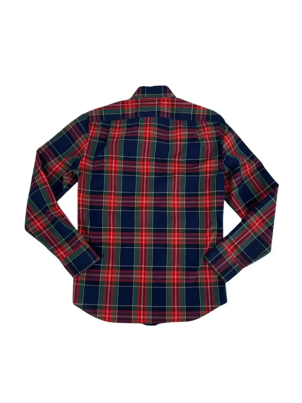 J. Crew Men’s Slim Fit Flex Plaid Button Down Shirt Small Navy Red Classic - Picture 6 of 8